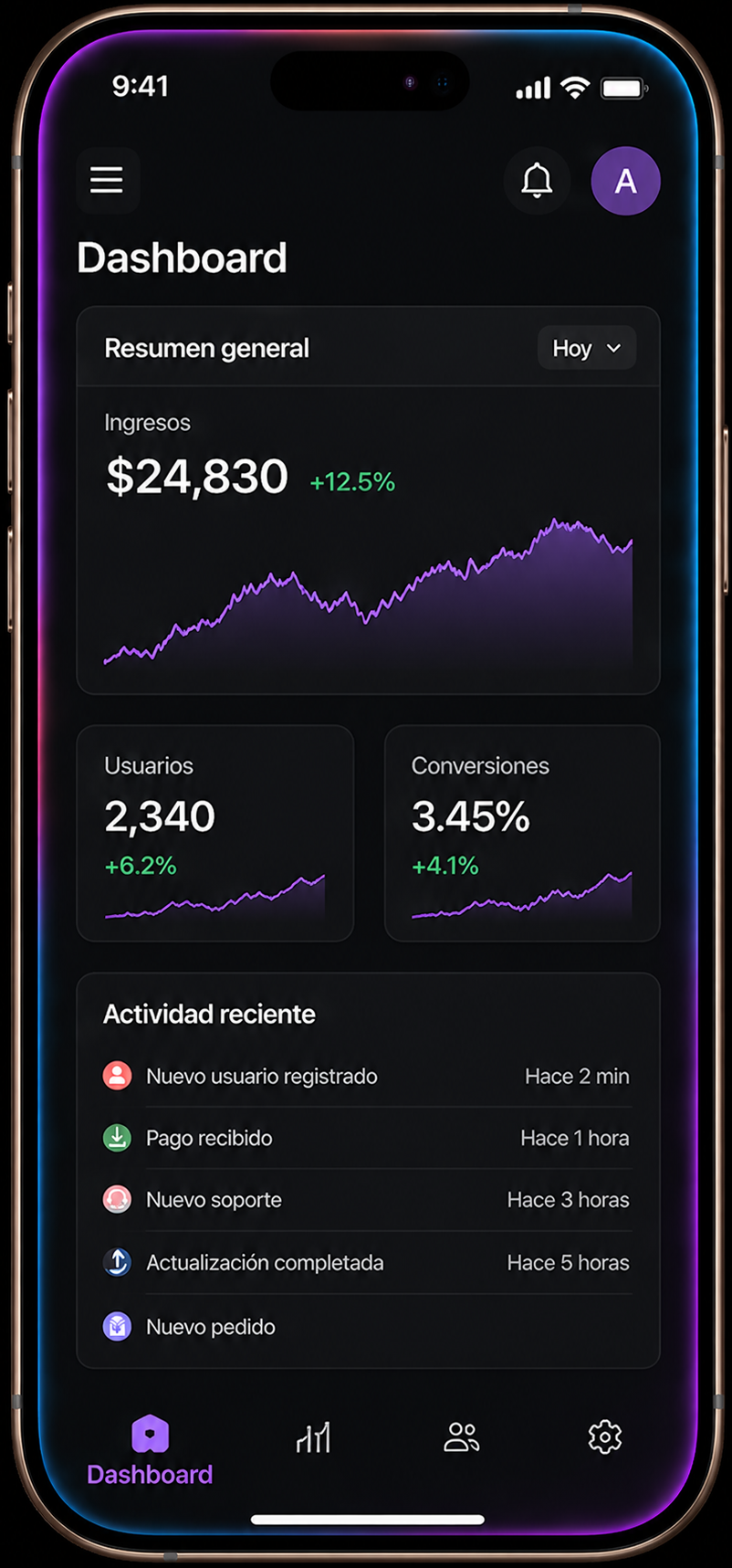 iPhone showing mobile app interface